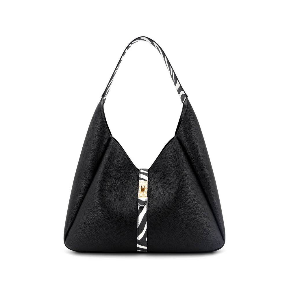 NEW LIKE DREAMS women's dakota western trim hobo tote bag in black